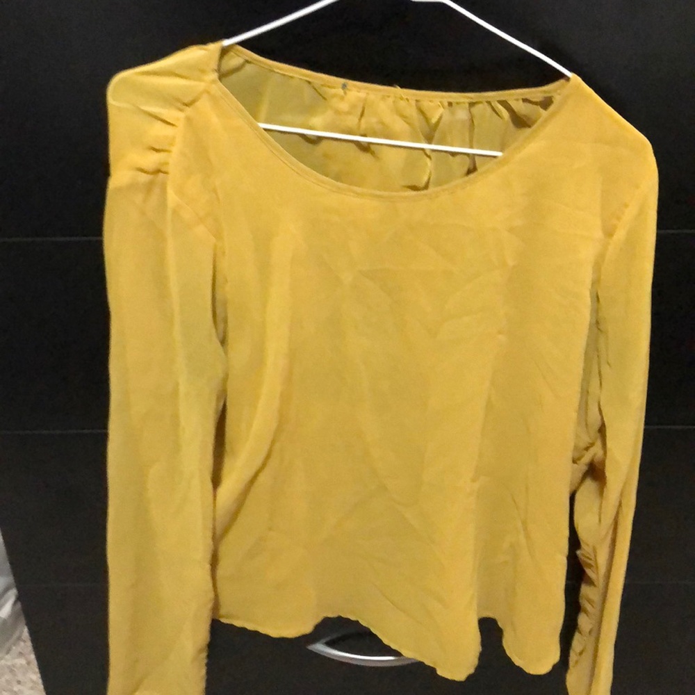 Sheer open back blouse